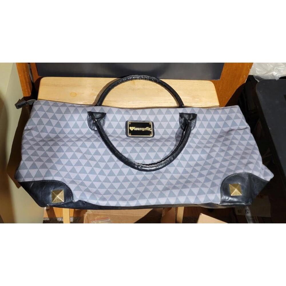 Vintage Loungefly Skull Weekend Bag Large Tote Blue Geometirc Halloween Gothic